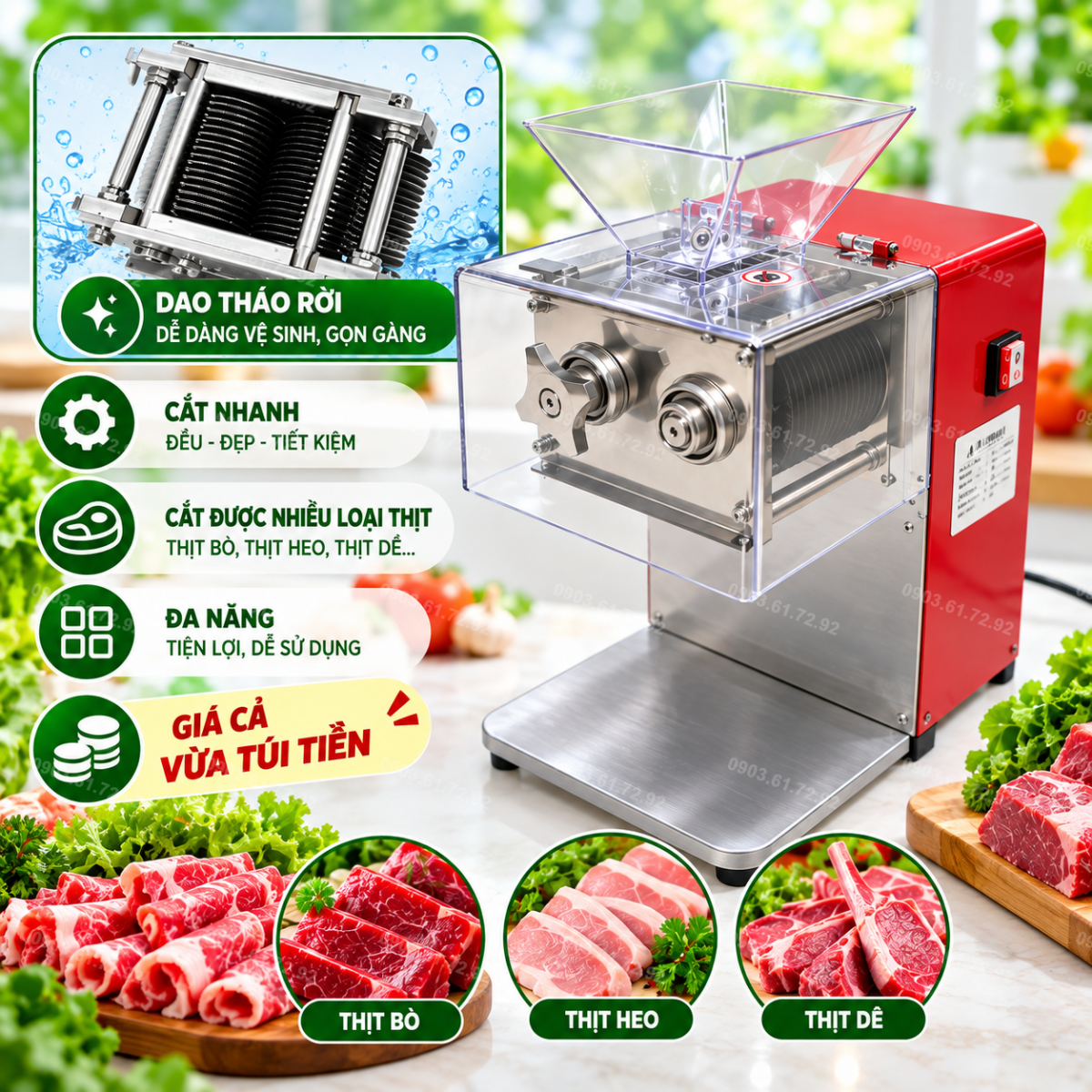 m&aacute;y cắt thịt tươi sống DQ90 NEW