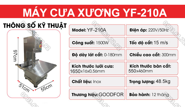 m&aacute;y cưa xương gi&ograve; heo yf-210a