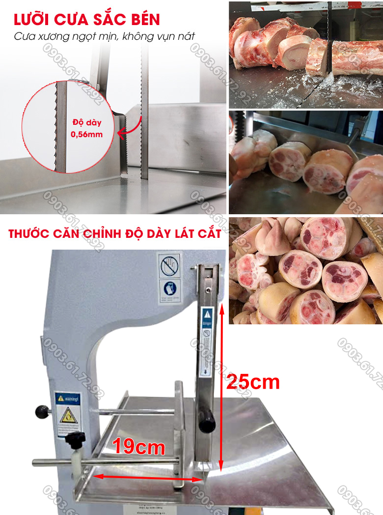 m&aacute;y cưa xương gi&ograve; heo thịt c&aacute; đ&ocirc;ng lạnh 250 vỏ gang