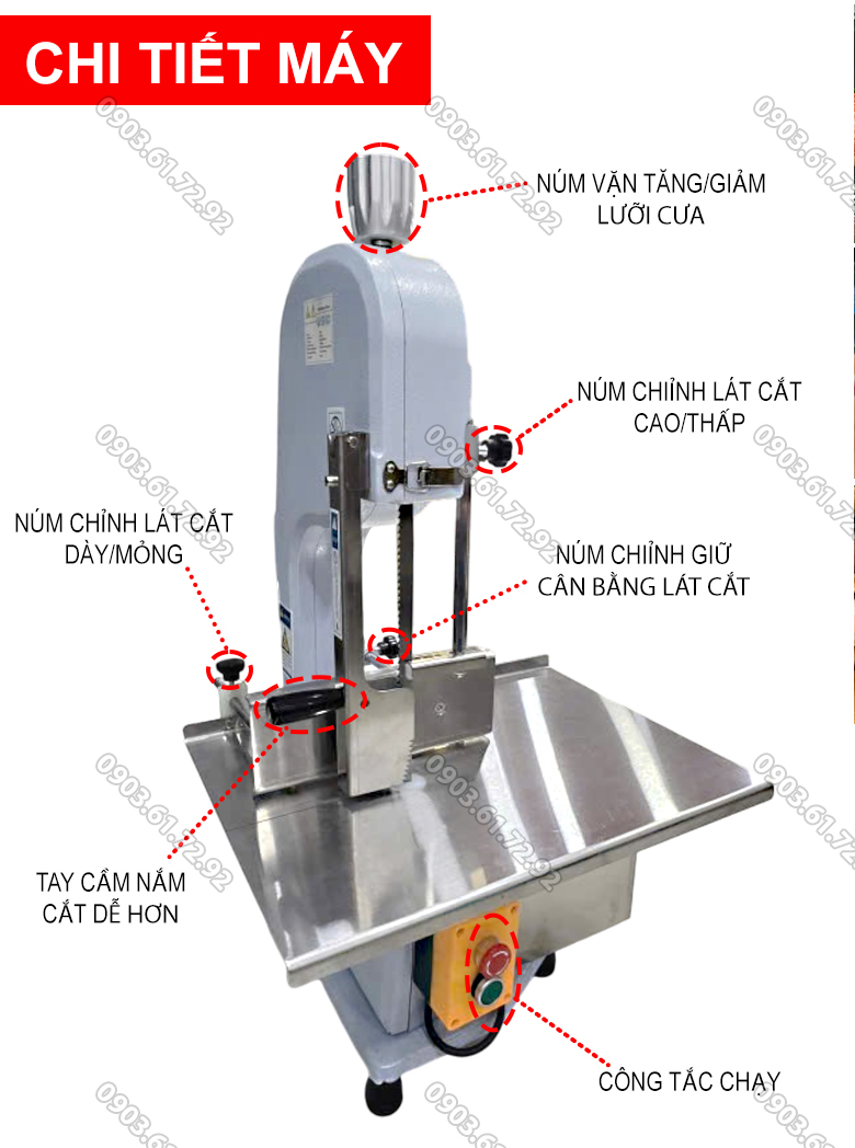 m&aacute;y cưa xương gi&ograve; heo thịt c&aacute; đ&ocirc;ng lạnh 250 vỏ gang