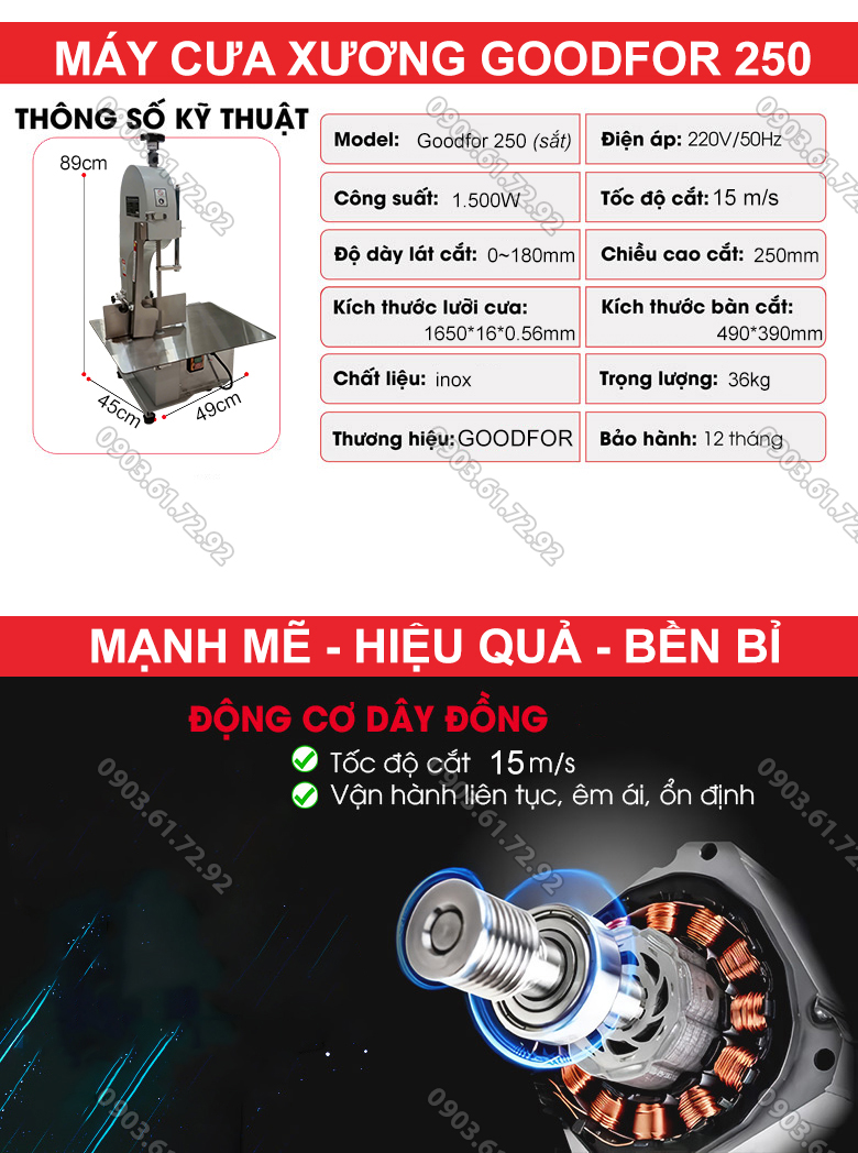 m&aacute;y cưa xương thịt c&aacute; đ&ocirc;ng lạnh 250 vỏ sắt