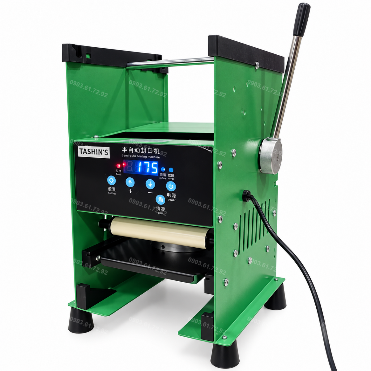 m&aacute;y d&aacute;n miệng ly nhựa dập tay K120-J