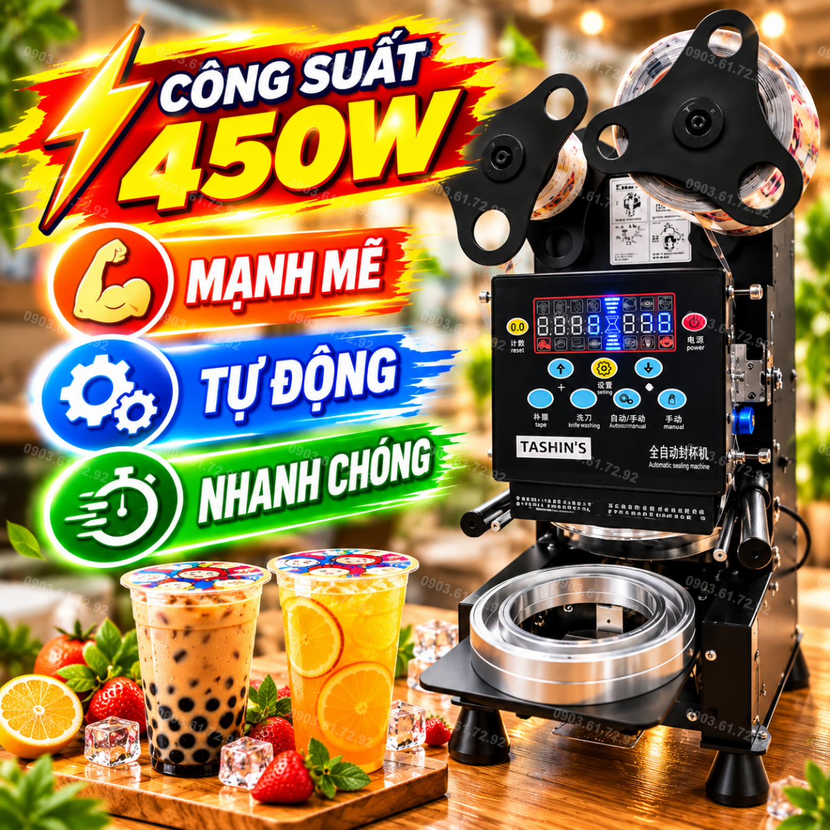m&aacute;y d&aacute;n miệng ly 1 lit tự động K120-J