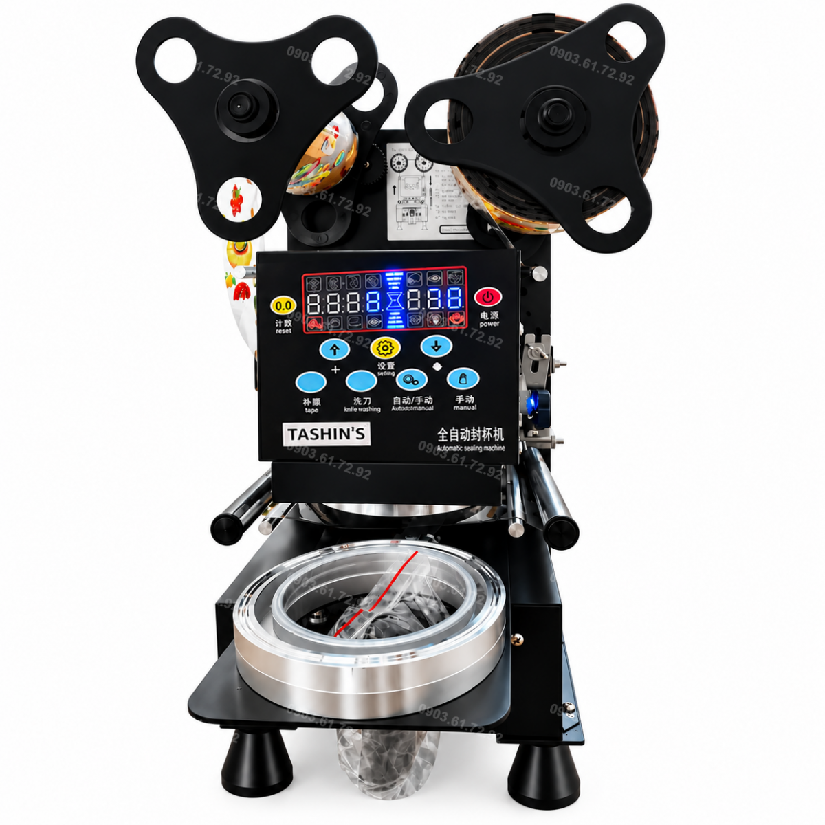 m&aacute;y d&aacute;n miệng ly 1 lit tự động K120-J