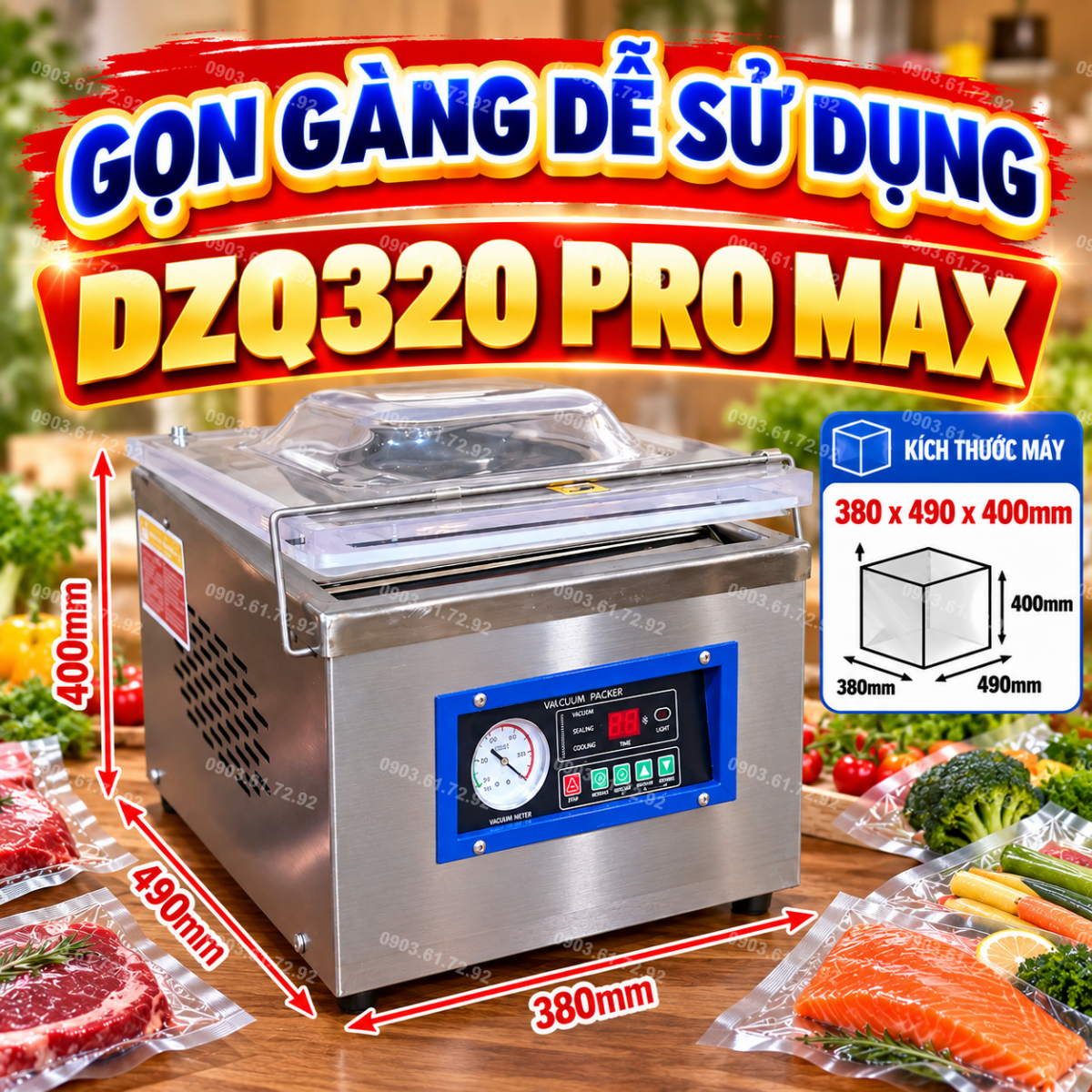 m&aacute;y h&agrave;n t&uacute;i h&uacute;t ch&acirc;n kh&ocirc;ng DZQ320 PRO MAX