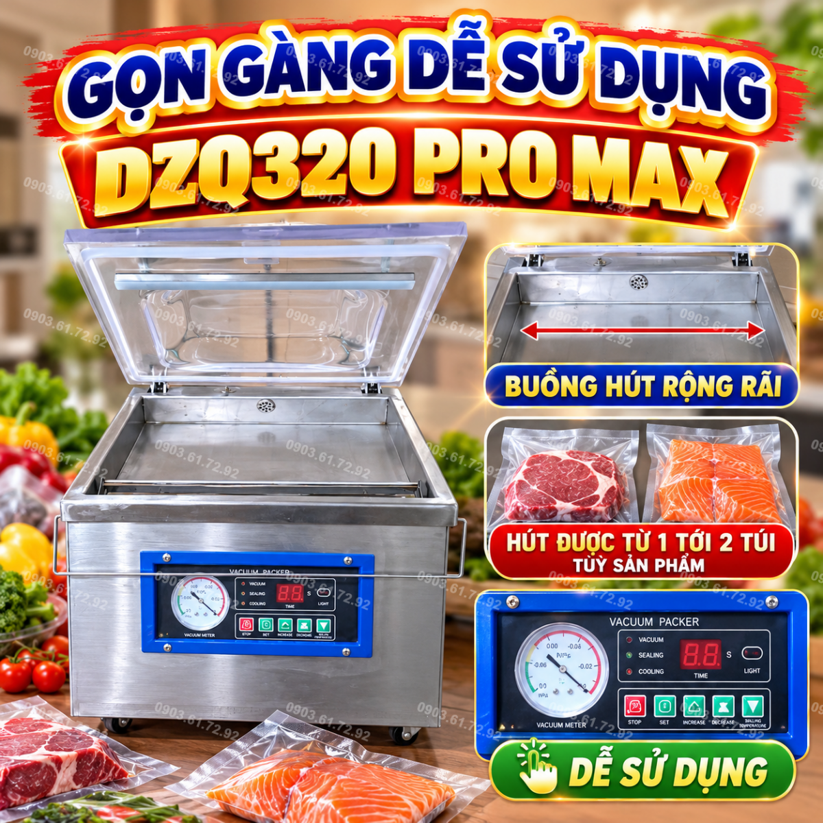 m&aacute;y h&agrave;n t&uacute;i h&uacute;t ch&acirc;n kh&ocirc;ng DZQ320 PRO MAX