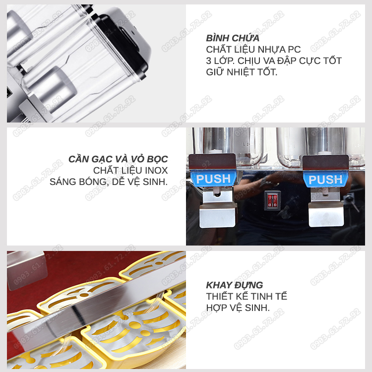 m&aacute;y l&agrave;m m&aacute;t nước tr&aacute;i c&acirc;y 3 ngăn xoay đảo