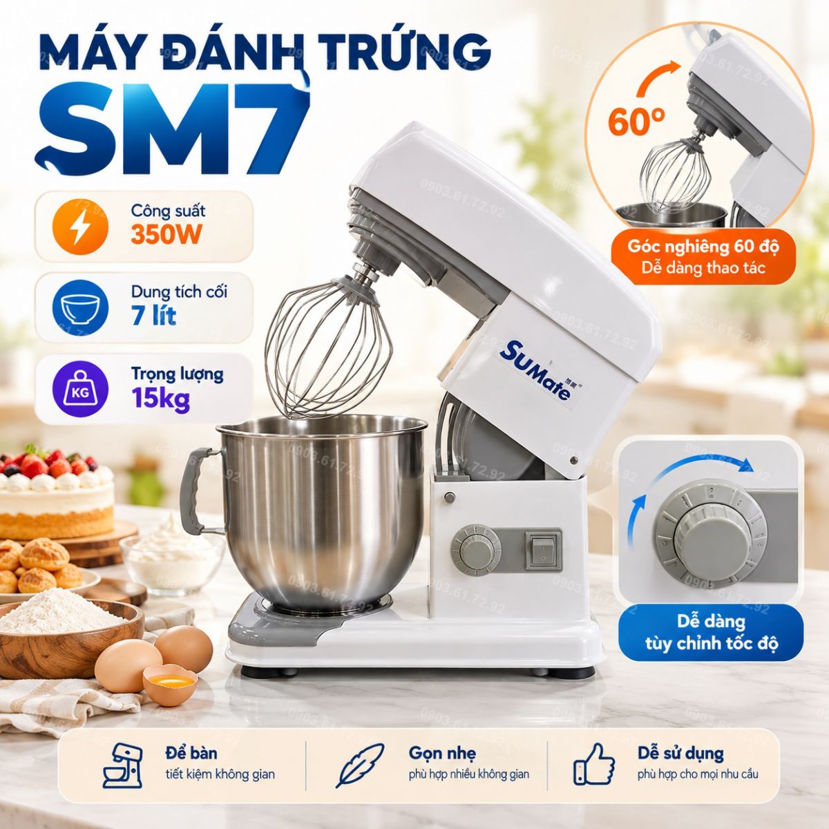 m&aacute;y đ&aacute;nh trứng đa năng sumate sm-07 350w