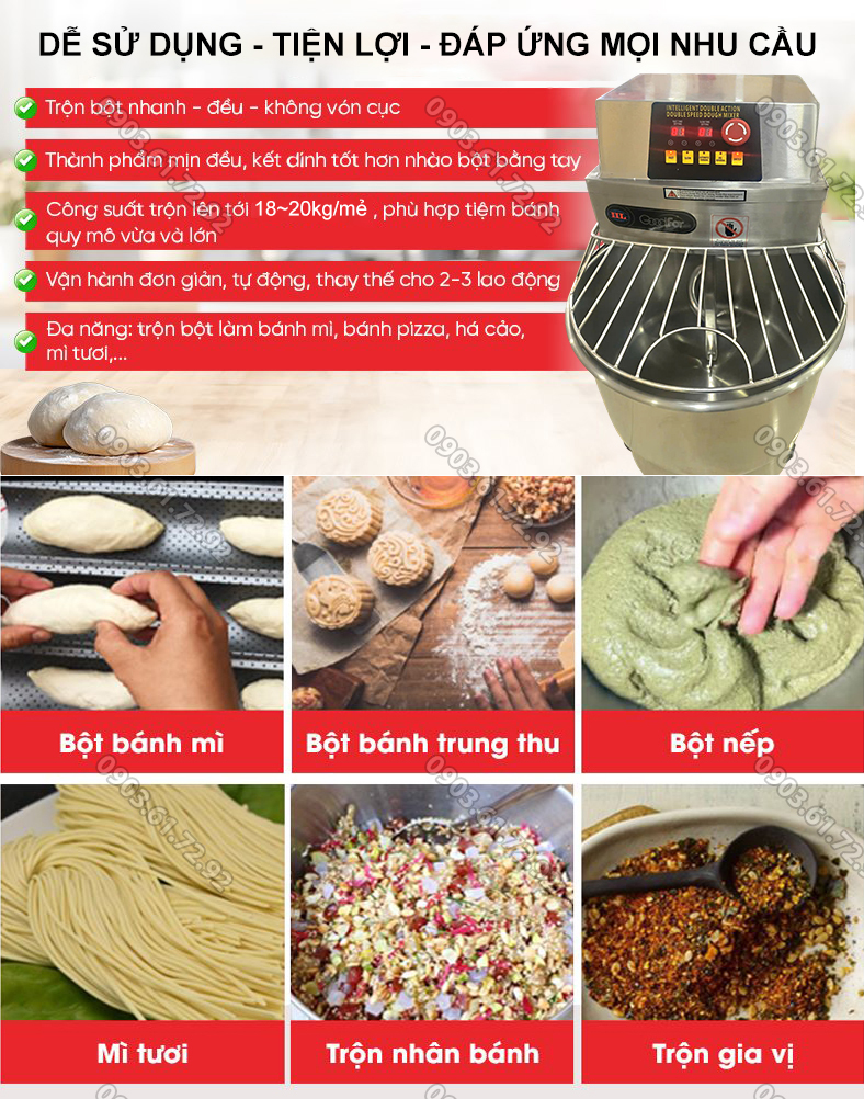 m&aacute;y nhồi bột l&agrave;m b&aacute;nh sh50g