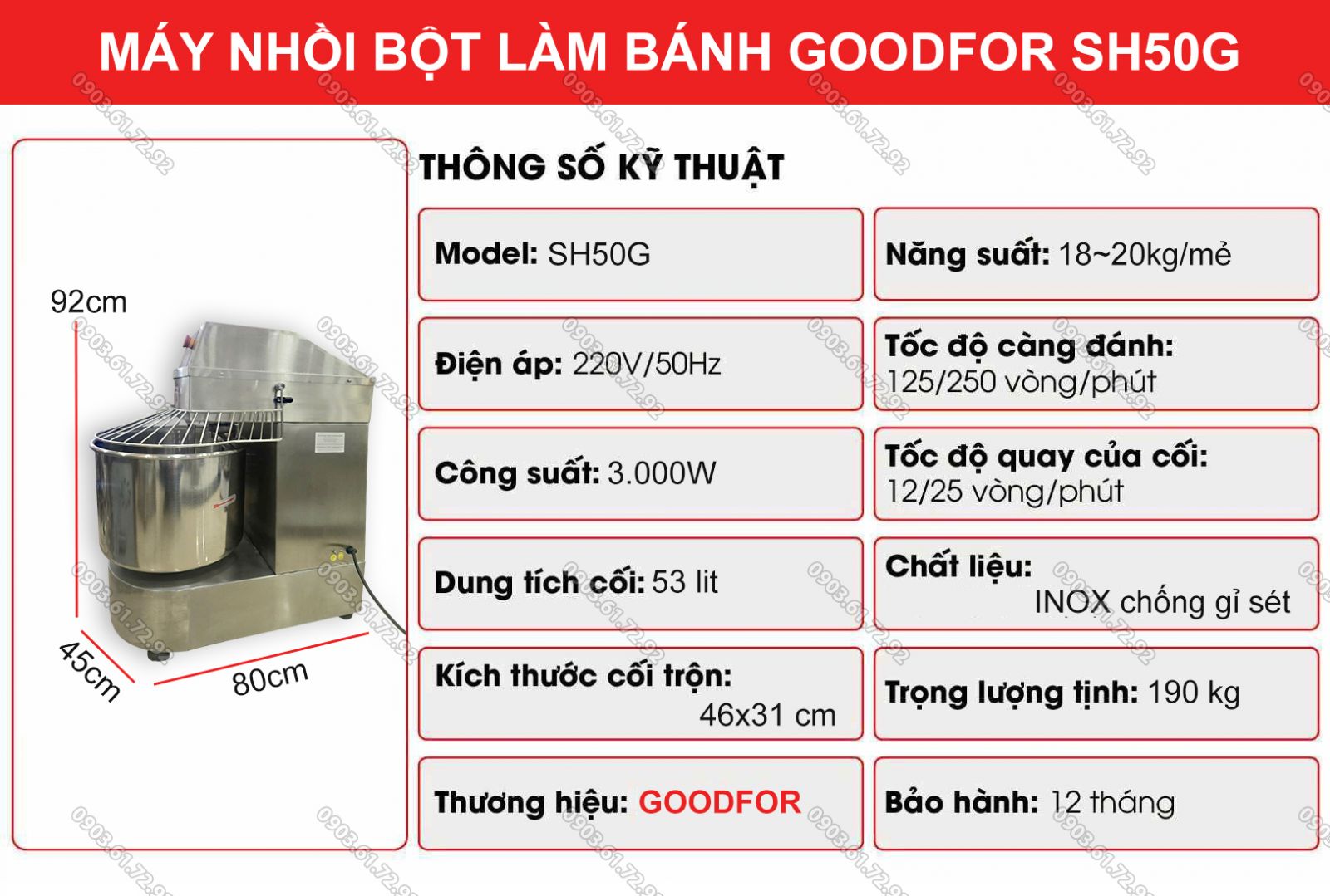m&aacute;y nhồi bột l&agrave;m b&aacute;nh sh50g