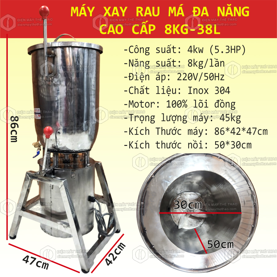 m&aacute;y xay rau m&aacute; đa năng 8kg cao cấp