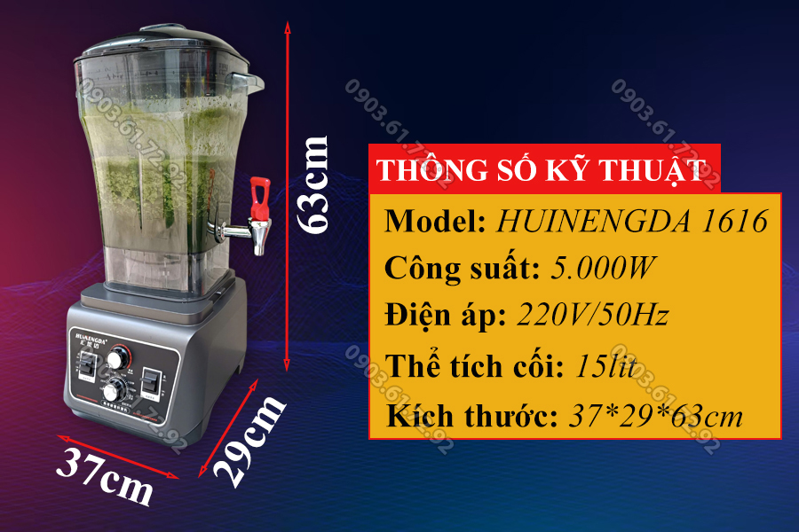 m&aacute;y xay sinh tố đa năng huinengda 15 lit