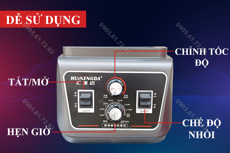 m&aacute;y xay sinh tố đa năng huinengda 15 lit