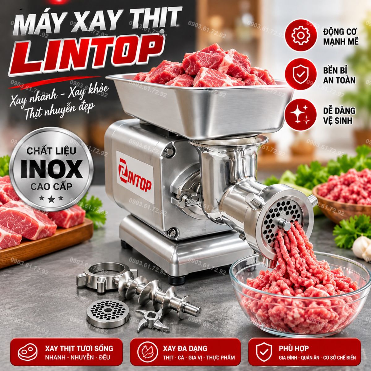 m&aacute;y xay thịt đ&ugrave;n thịt lintop 12