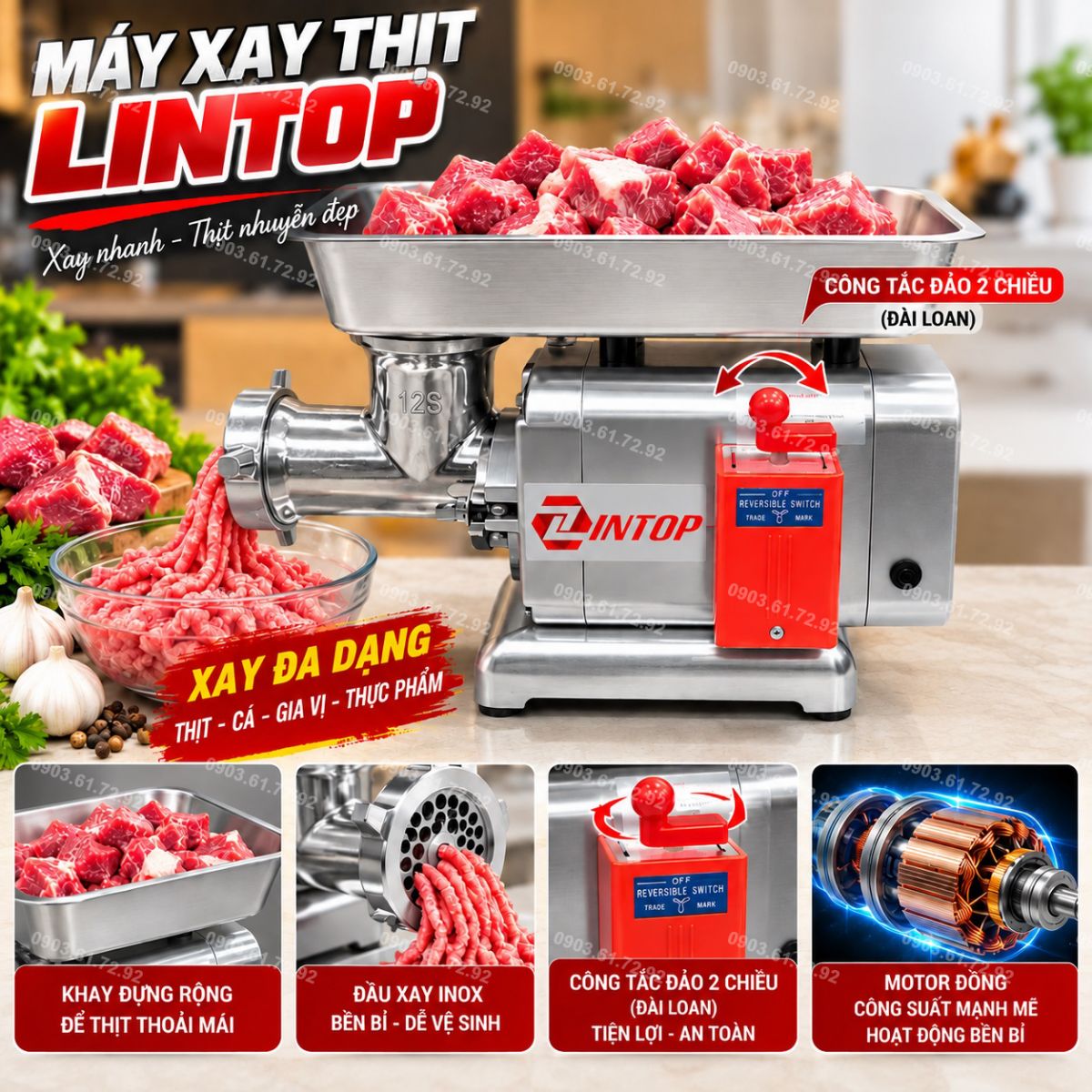 m&aacute;y xay thịt đ&ugrave;n thịt lintop 12