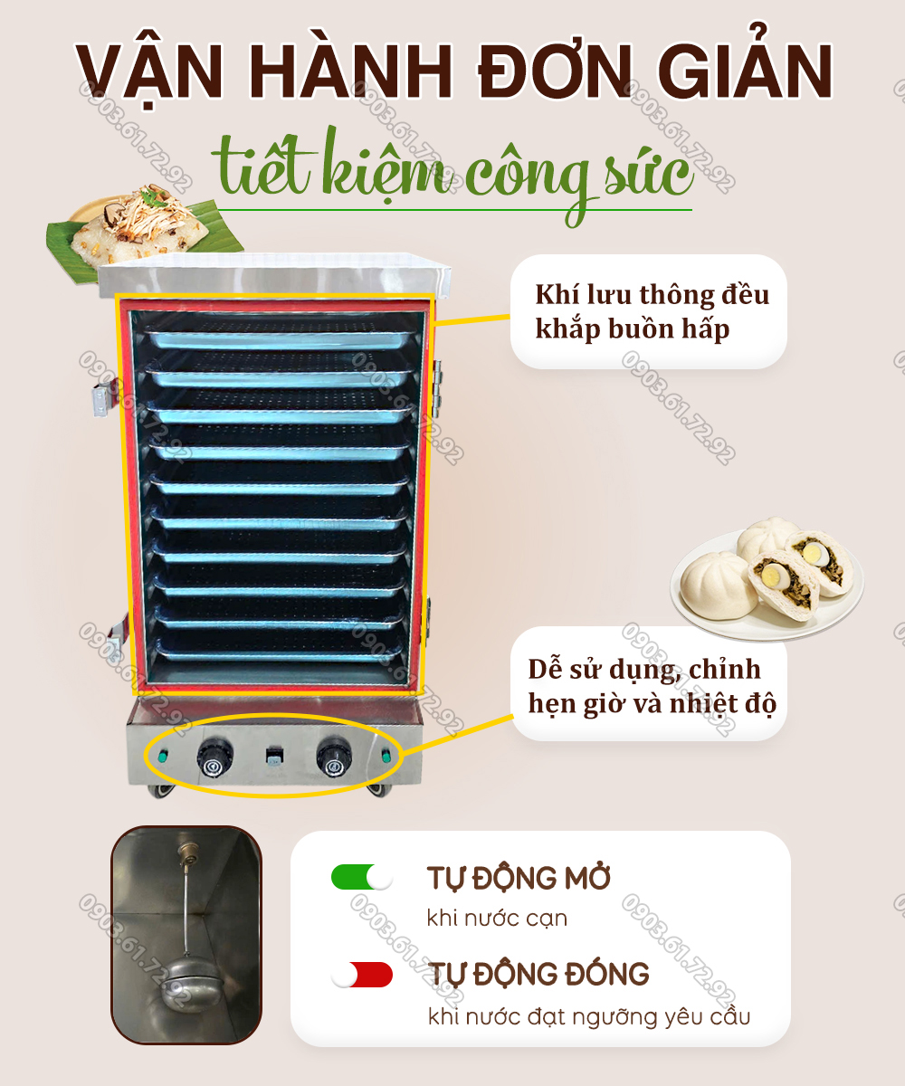 tủ hấp đa năng 10 khay kh&ocirc;ng tủ điện